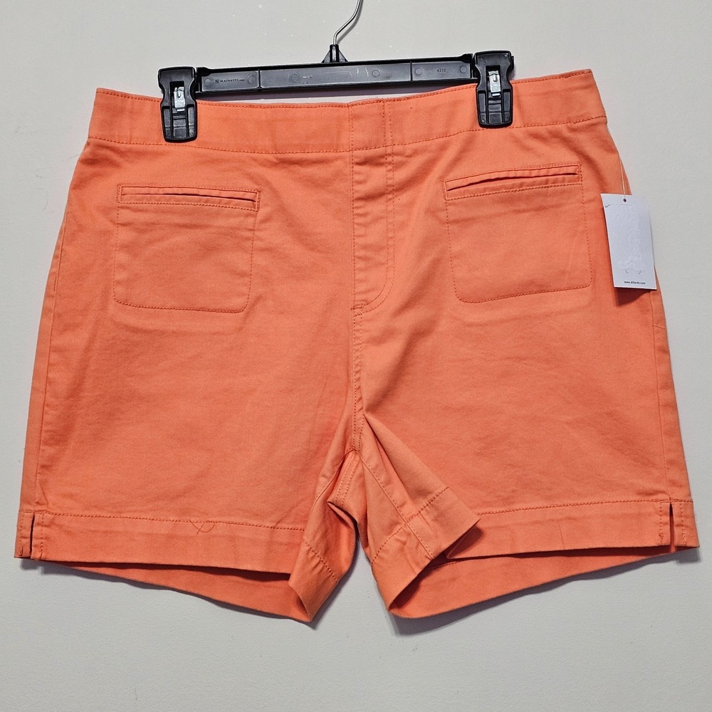 Westbound Womens Short High Rise Relaxed Leg Elastic Waist‎ Orange Stretch 836